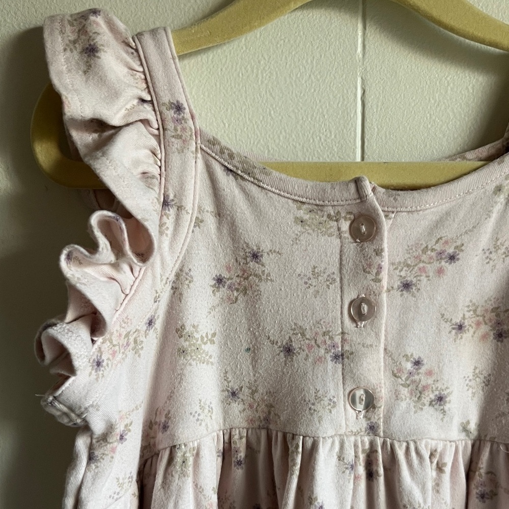 Jamie Kay Sienna Sweet Pea Floral Pink Organic Cotton Sleeveless Dress Sz 7 - Picture 6 of 12